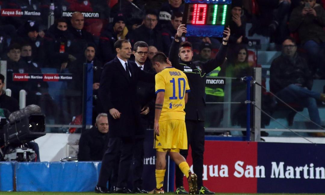 Juventus, guaio per Dybala, lesione distrattiva ai flessori
