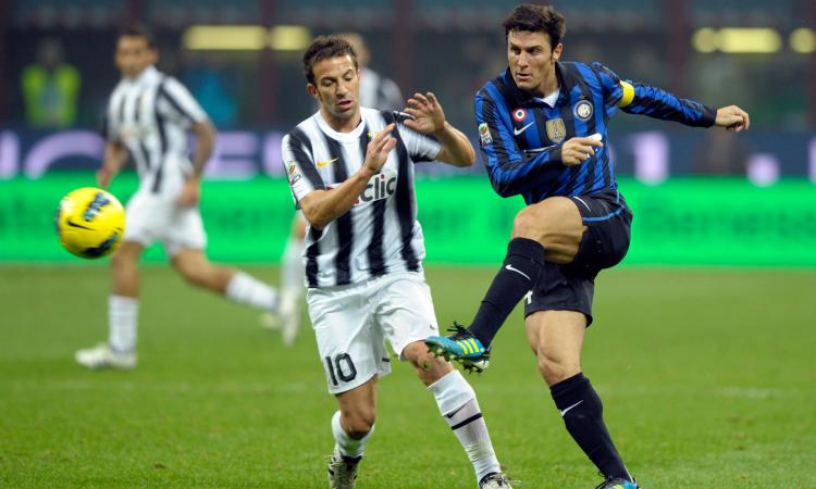 Del Piero e Zanetti 'attendono' insieme il Derby d'Italia