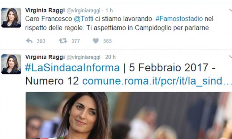 #Famolostadio: la Raggi come Spalletti, anche per lei Totti è un ex calciatore
