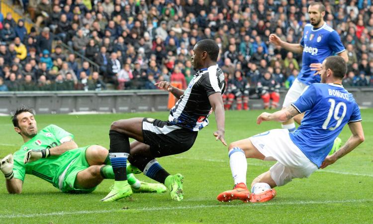 Udinese-Juve 1-1: Zapata umilia Bonucci, che poi firma il pareggio  