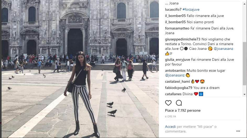 Joana è ancora in Italia: i tifosi chiedono a lei e Dani Alves di rimanere