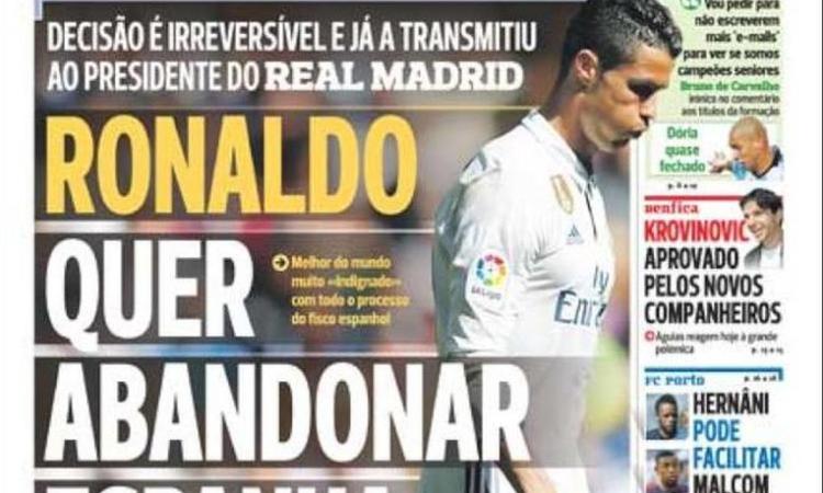 Ronaldo avvisa il Real: 'Problemi col fisco, lascio la Spagna'