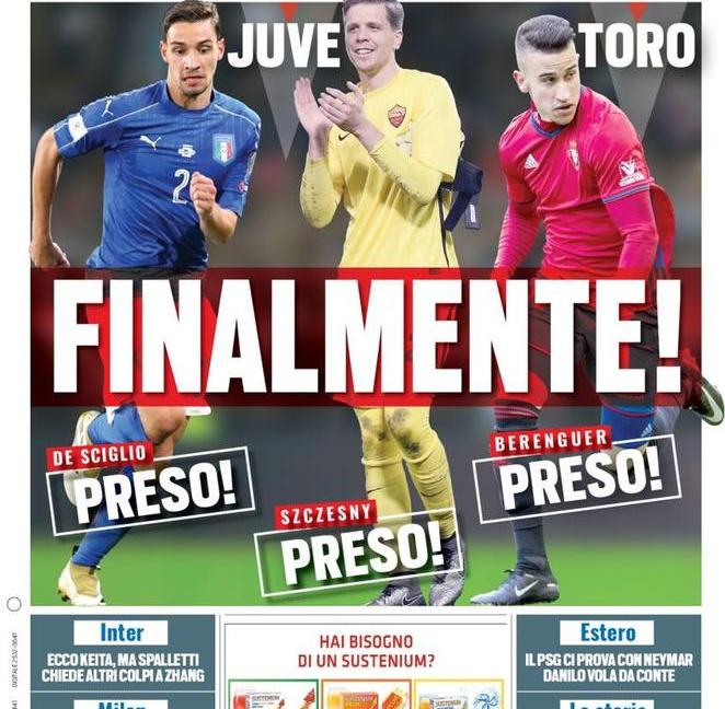 'Finalmente' la Juve compra, Sanchez vuole la Champions: le prime pagine