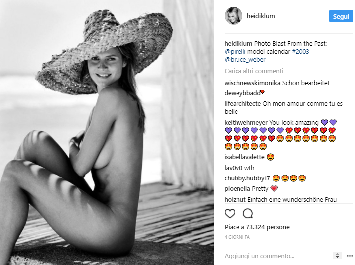 Ferragosto da sogno con Heidi Klum: topless per festeggiare l'estate 