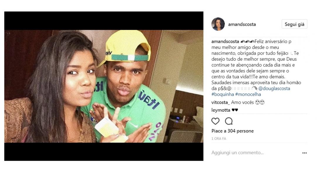 Douglas Costa Gli Auguri Di Amanda E Lui Risponde Cosi Foto Ilbianconero Com