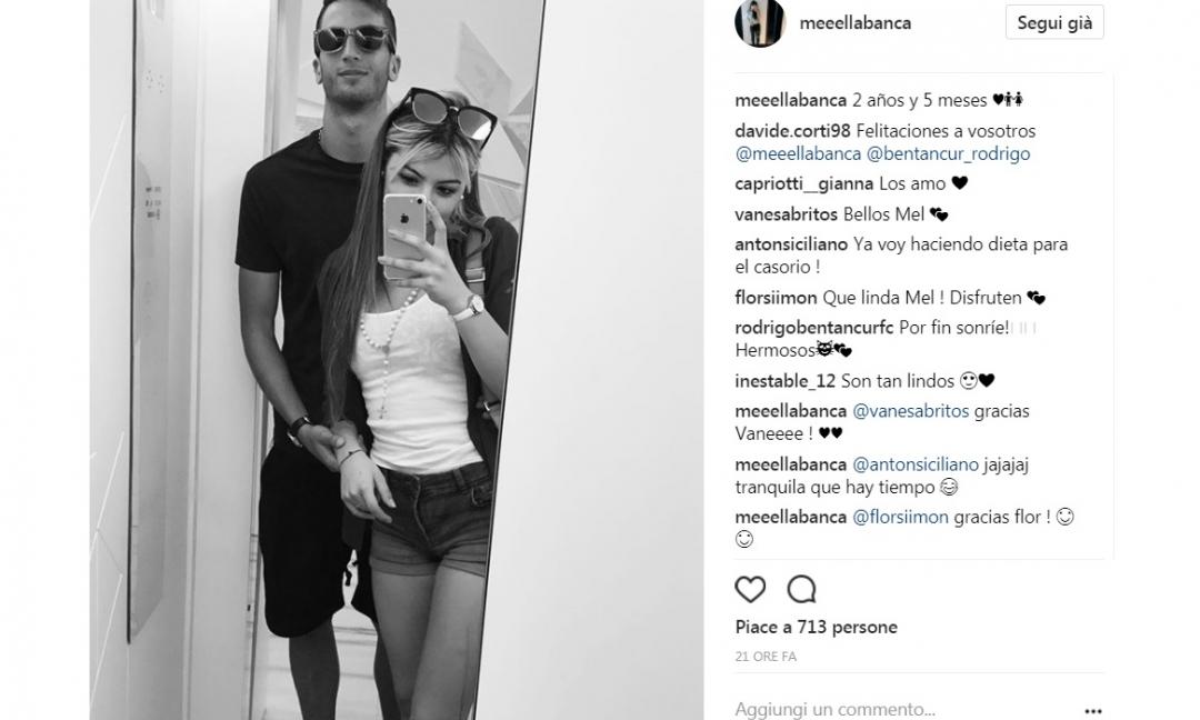 Bentancur e Mel celebrano su Instagram il loro amore GALLERY