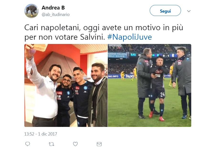 Juve, ora il selfie di Salvini col Napoli diventa bersaglio di sfottò GALLERY