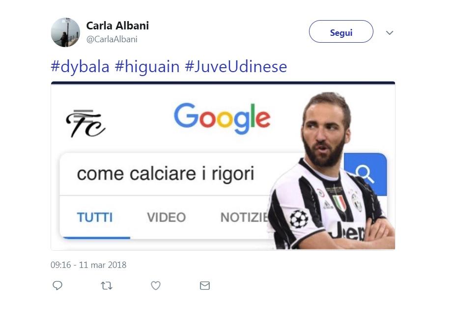 Juve-Udinese 2-0: sui social si esulta, ma quel rigore di Higuain... GALLERY