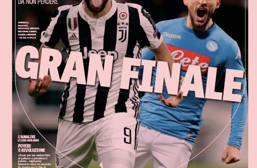 'Juve-Napoli, gran finale': le prime pagine dei giornali