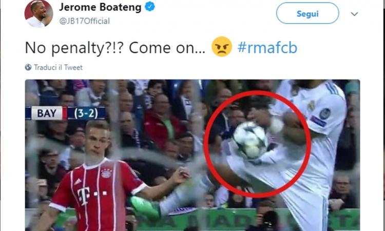 Real-Bayern, Boateng si arrabbia per il fallo di Marcelo: 'Niente rigore?' FOTO