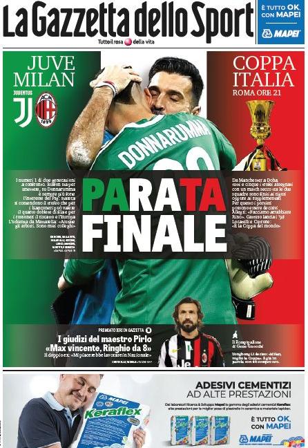 Juventus-Milan, 'parata finale': le prime pagine dei quotidiani