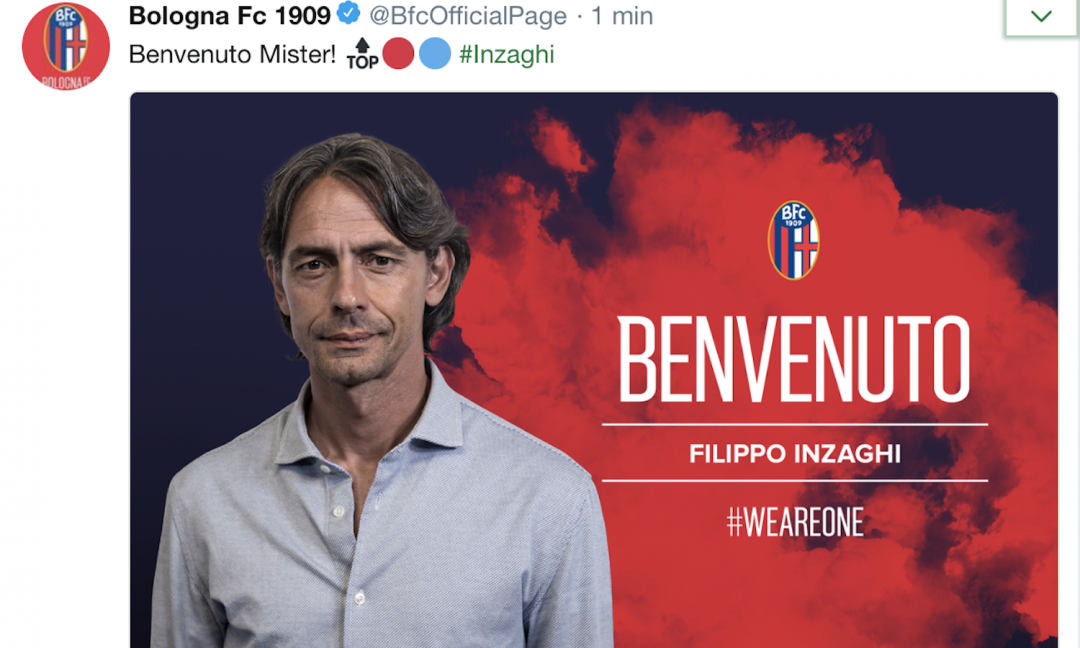 UFFICIALE Bologna, inizia l'era Inzaghi: ecco quanto guadagnerà