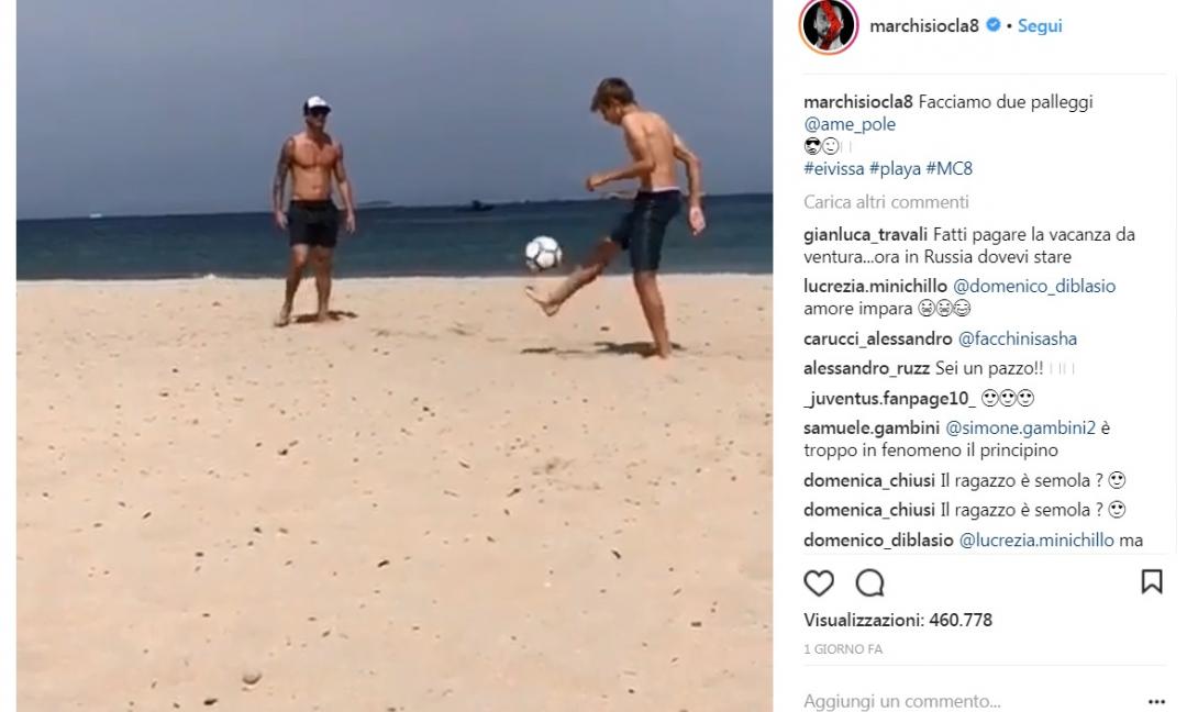 Presente e futuro: Marchisio palleggia con un giovane juventino VIDEO