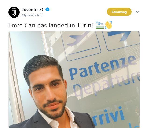 Emre Can è a Torino: primo selfie bianconero! FOTO