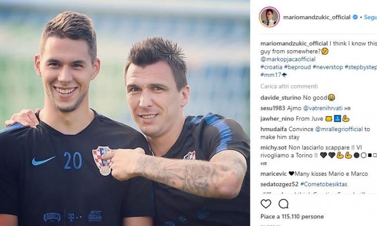 Mandzukic ritrova Pjaca, messaggio di mercato su Instagram? FOTO