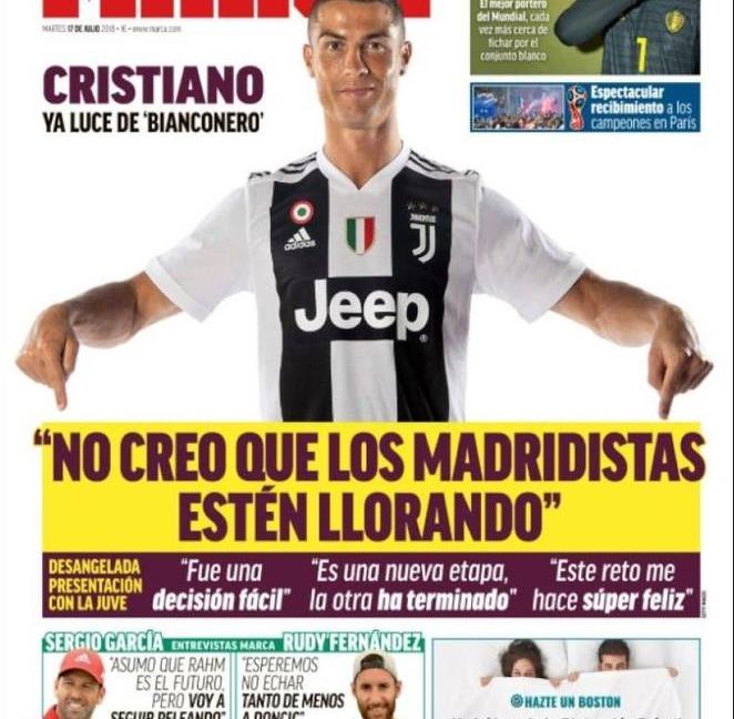 Juve, Cristiano Ronaldo è sulle prime pagine di tutto il mondo FOTO