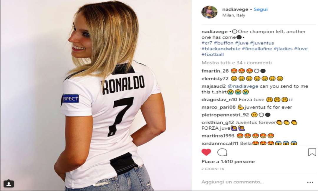 Effetto Ronaldo su Nadia, sexy studentessa dal cuore Juve FOTO 