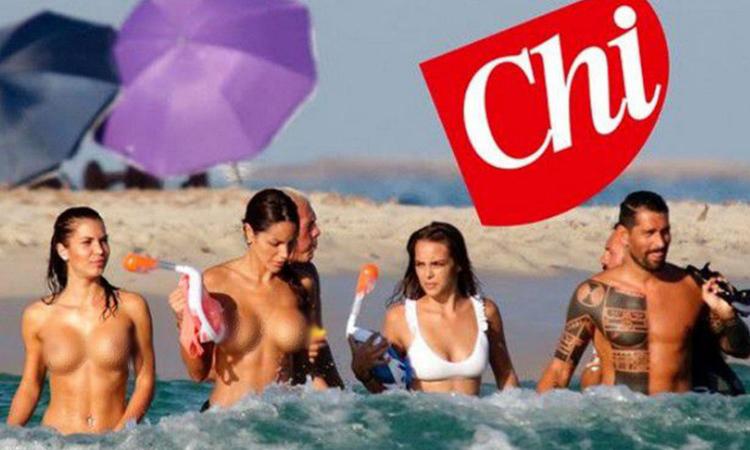 Borriello ad Ibiza... con due donne in topless! L'estate hot dell'ex Juve FOTO