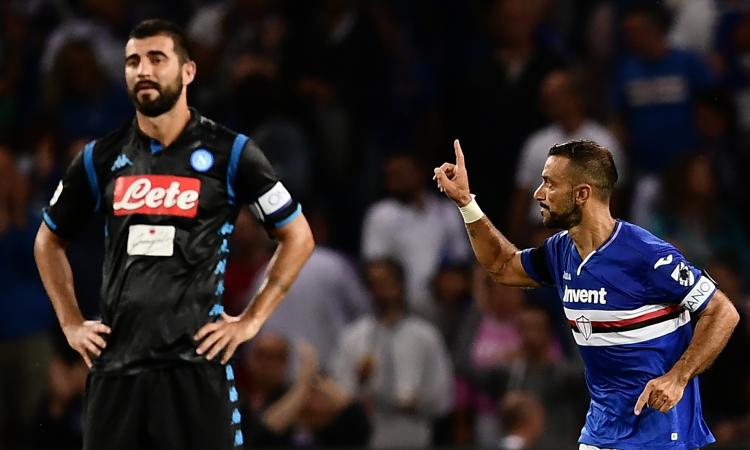 Il Napoli crolla, la Juve è sola in testa: 3-0 Samp con magia di Quagliarella!