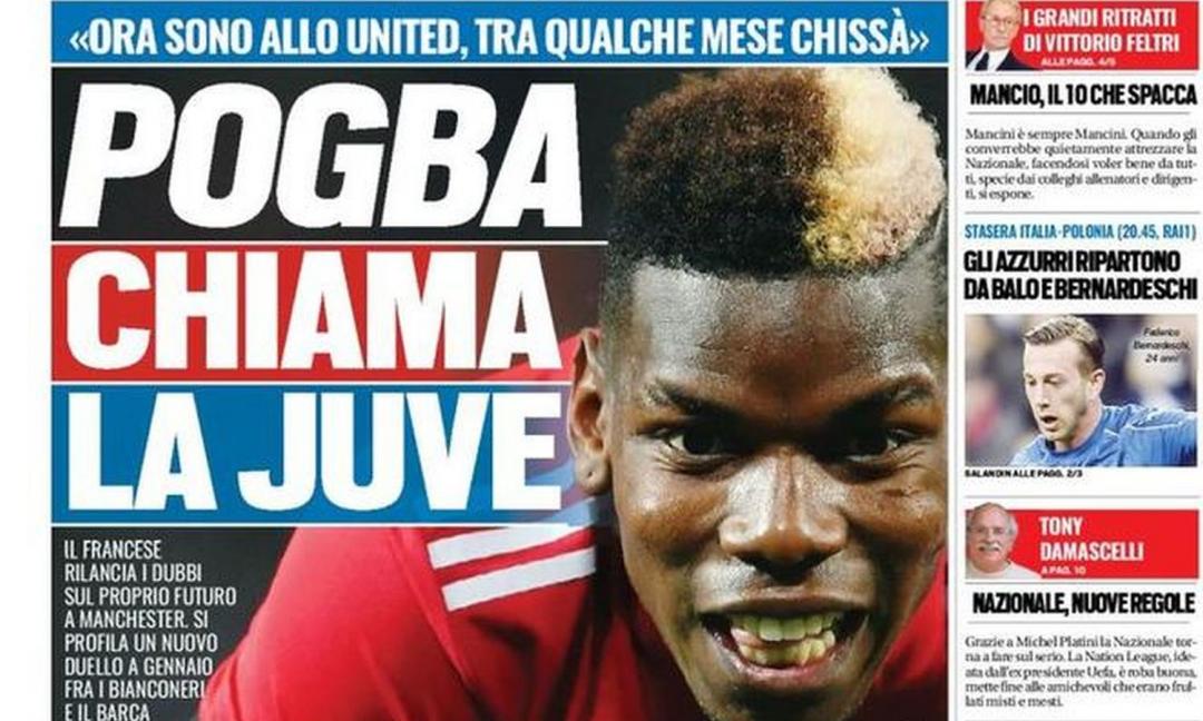 'Pogba chiama la Juve' e la nuova Italia: le prime pagine dei quotidiani