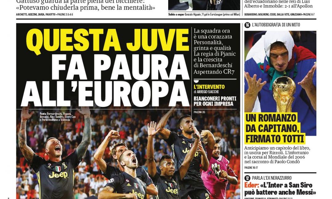 'Giù le mani da CR7', 'Questa Juve fa paura all'Europa': le prime pagine