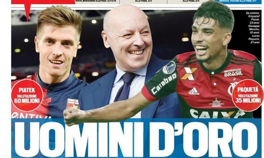 Piatek per la Juve, Marotta per l'Inter! Le prime pagine dei quotidiani