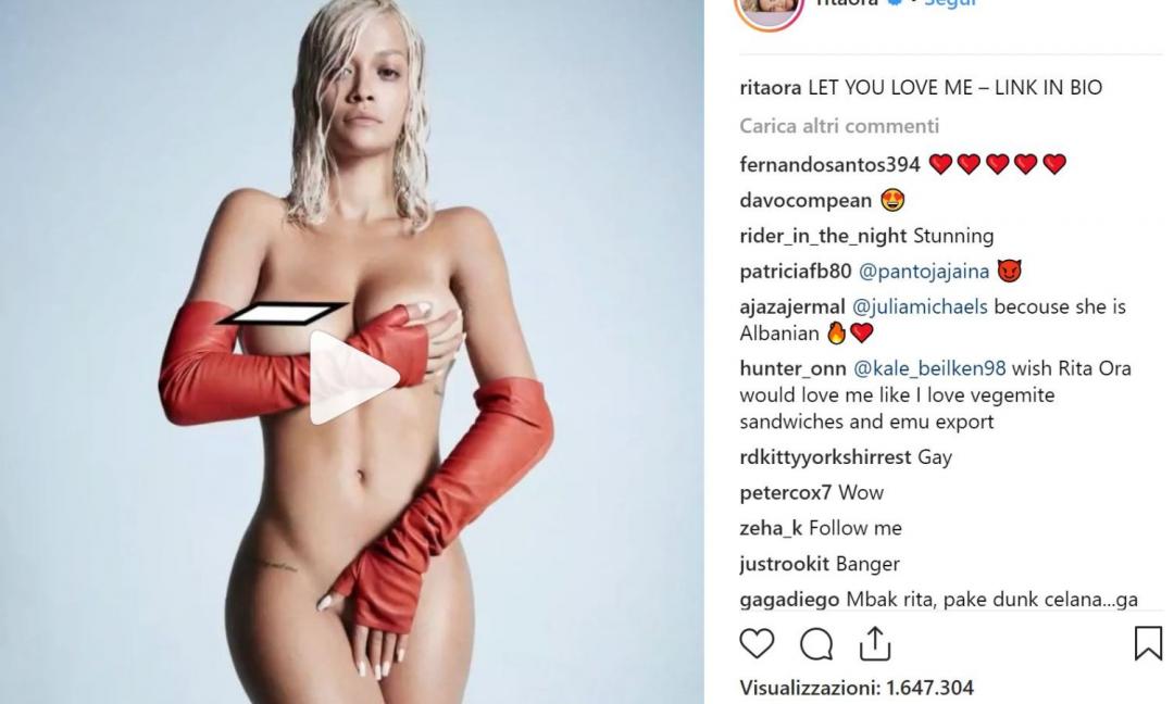 Rita Ora: nudo integrale sui social! E la sua passione per il calcio... FOTO
