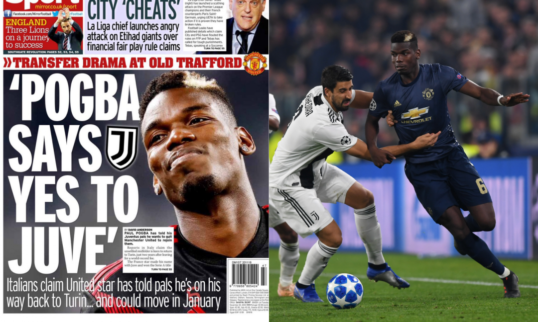 Il Mirror in prima pagina: 'Pogba ha detto sì alla Juve!'