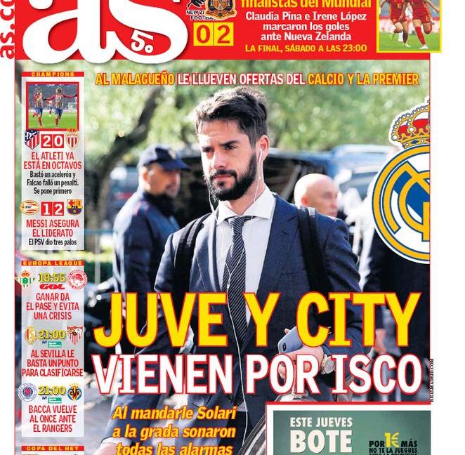 'Isco alla Juve', 'Inter e Napoli fino alla fine': le prime dei giornali di oggi