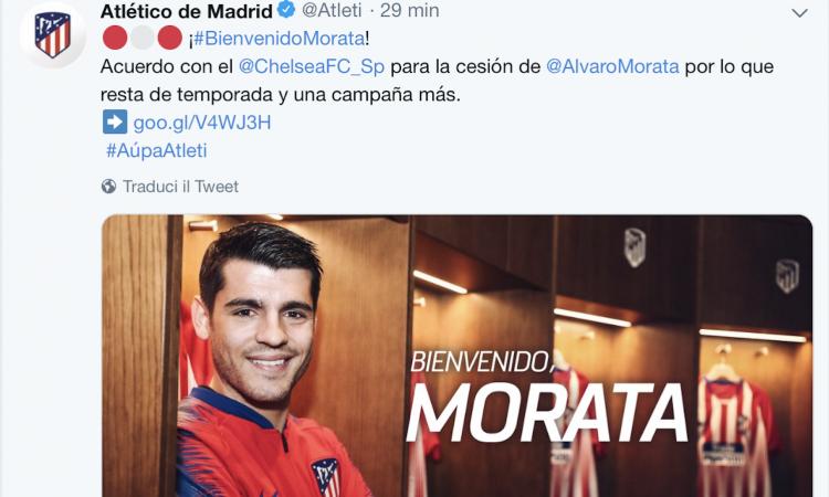 Morata: 'Atletico, ti sognavo. Juve? Ho parlato con gli ex compagni'