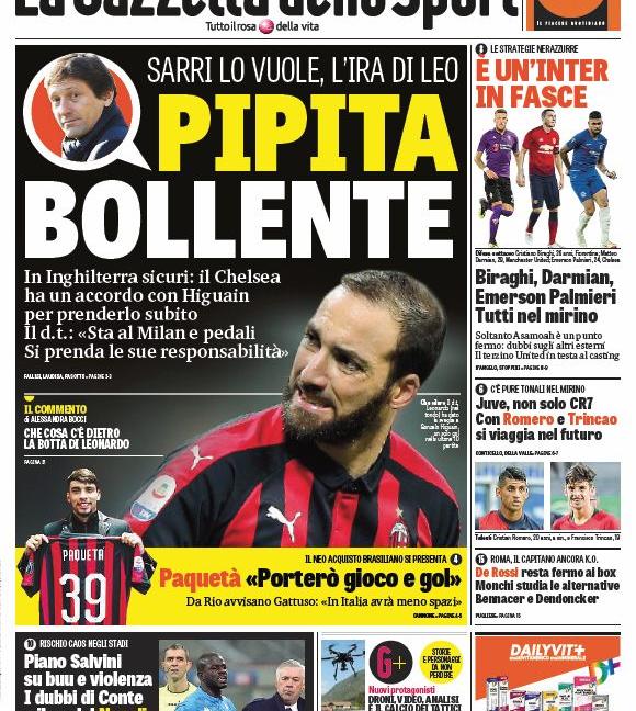 'Pipita bollente', 'Romero a oltranza': le prime pagine dei quotidiani