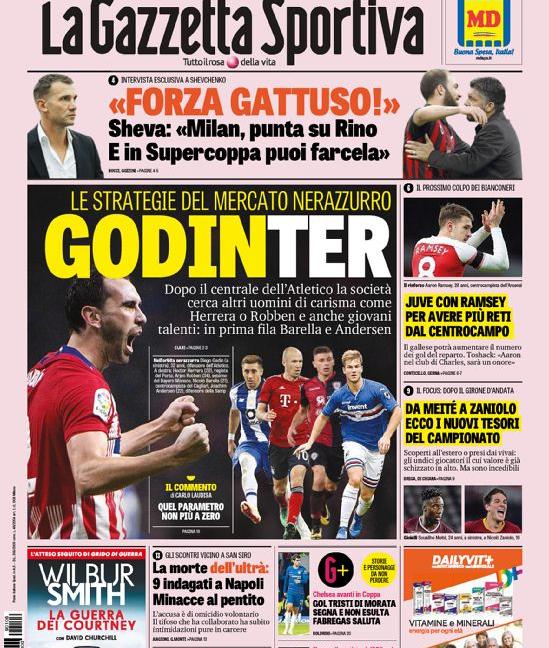 'Occasione all'Alba', la 'Juve con Ramsey': le prime dei quotidiani