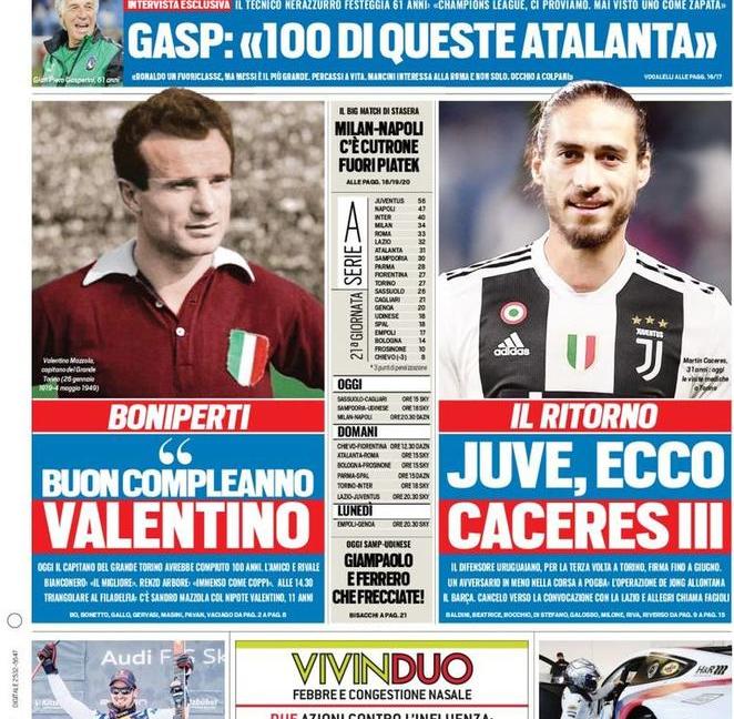 'Juve, Caceres III', 'Mai visto prima': le prime pagine di oggi