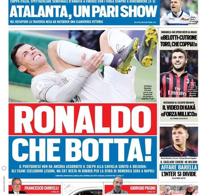 'Ronaldo, che botta!', Sacchi pesa Allegri e Ancelotti: le prime pagine