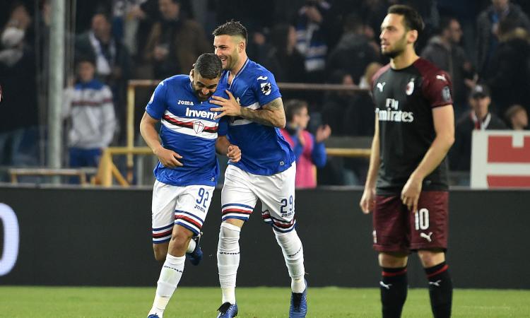 Defrel piega il Milan: 1-0 Sampdoria, i rossoneri chiedono due rigori