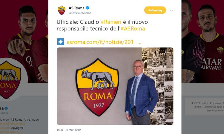 Roma, UFFICIALE: torna Ranieri
