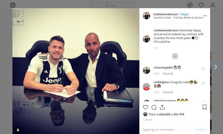 Juve Under 23, UFFICIALE: rinnova Andersson