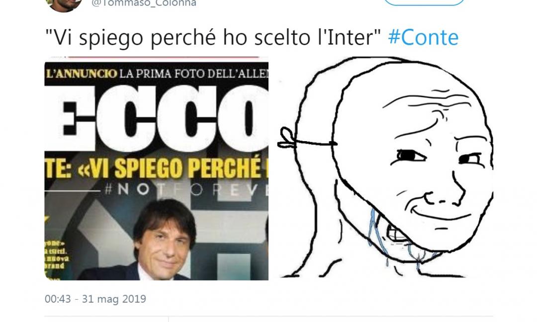 Conte all'Inter, juventini perfidi sui social: 'Ora idolo e prima...' GALLERY