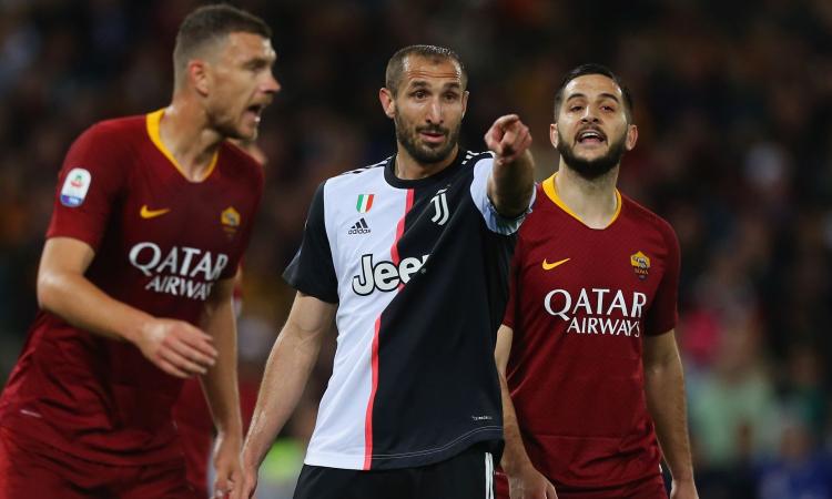 Sbaglia Chiellini, Dybala al palo: le pagelle di Roma-Juve 2-0
