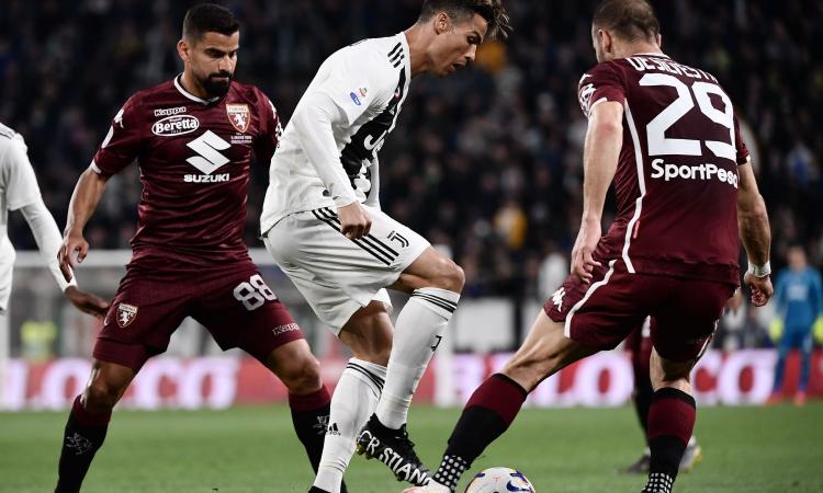 Lukic beffa Pjanic, Ronaldo vola e pareggia: Juve-Torino è 1-1