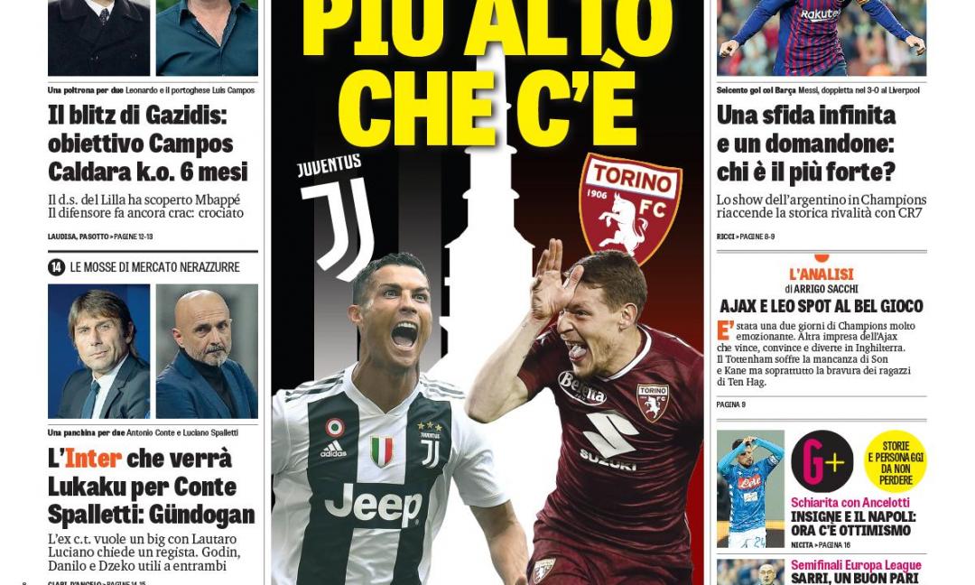 'Allegri si conferma', 'il derby più alto che c'è': le prime pagine