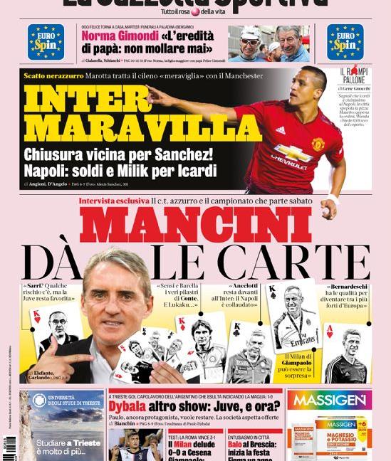 'Dybala show per la Juve' e 'Fanta Joya, gol per Sarri': le prime pagine