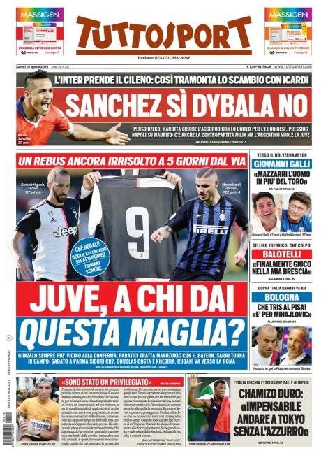 Ultimatum del Napoli a Icardi, Juve a chi dai la 9? Le prime dei giornali