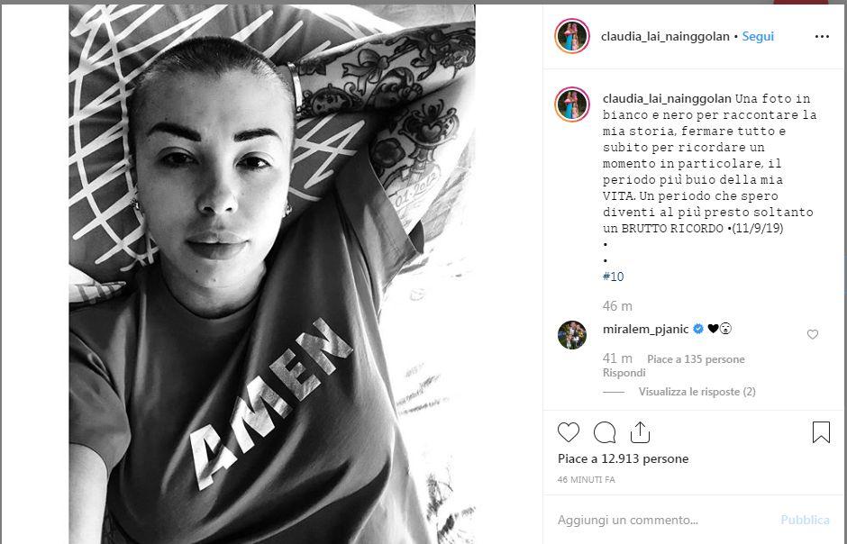 La moglie di Nainggolan a due mesi dall'inizio della chemio: 'Spero sia presto un ricordo'. C'è il cuore di Pjanic