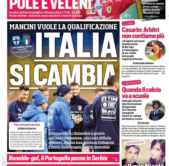'Juve, un mondo di soldi' e 'Italia si cambia': le prime dei giornali