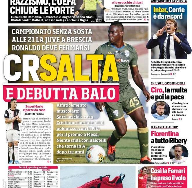 'Tonali, esame di Juve' e 'CR Salta': ecco le prime dei giornali