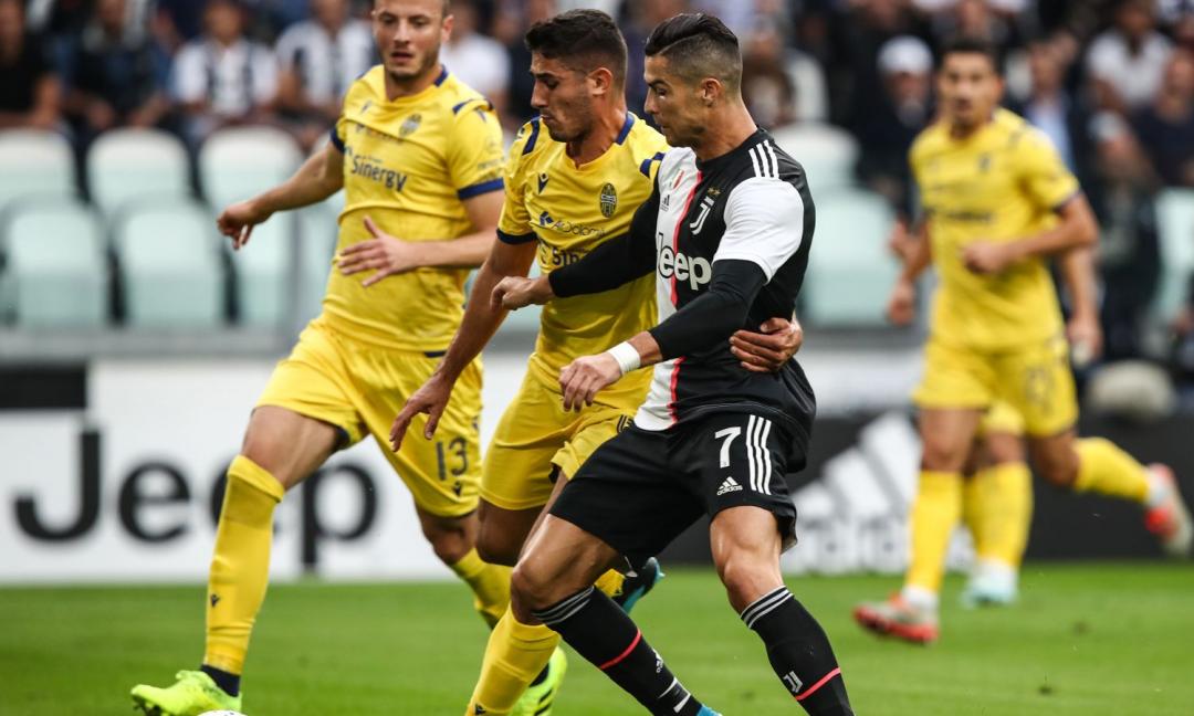 La Juve soffre ma vince: 2-1 col Verona, decisivi i gol di Ramsey e Ronaldo