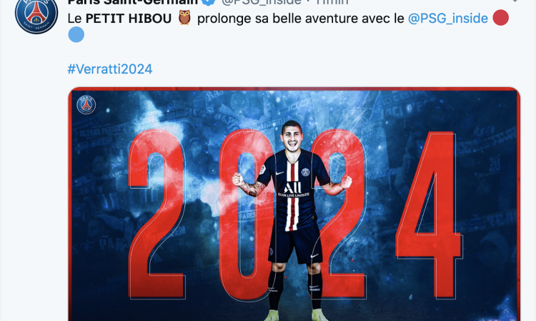 UFFICIALE: Verratti rinnova con il Psg, è l'italiano più pagato al mondo