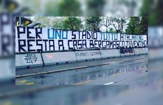 Atalanta, tifosi in protesta: 'Resta a casa bergamasco juventino' FOTO