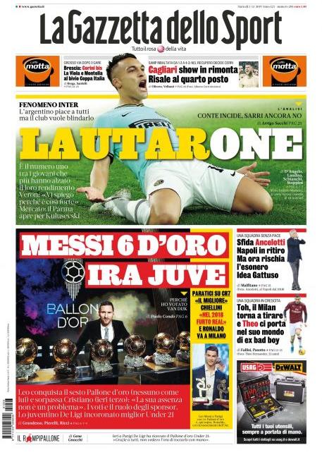 'Ronaldo è un caso', 'Ira Juve', 'M6ssi': le prime pagine dei quotidiani